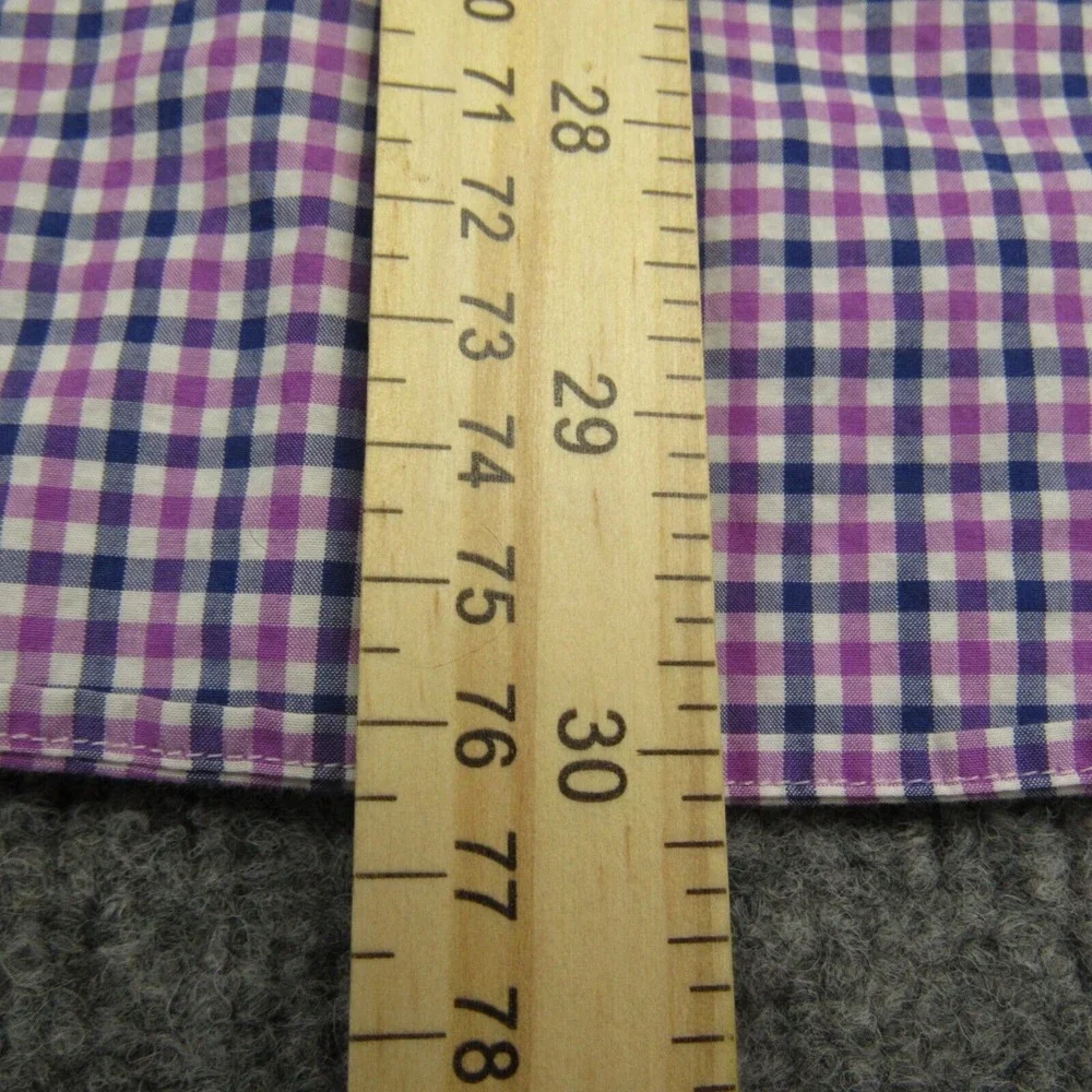 Polo Ralph‎ Lauren Shirt Mens Small Gingham Check Purple Blue Button Down Preppy